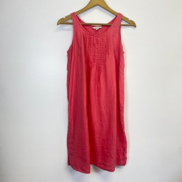 Garnet Hill 100% Linen Pink Sleeveless Dress - Picture 7 of 13